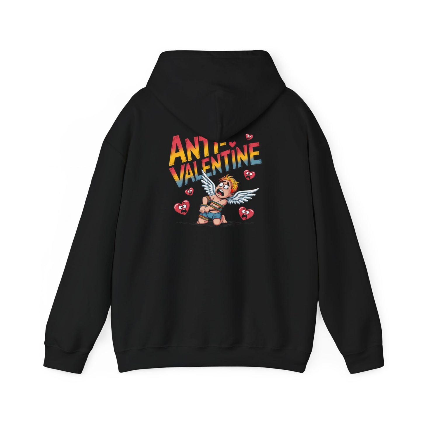 Anti-Valentine Hoodie — Funny Cupid Bear Graphic Pullover