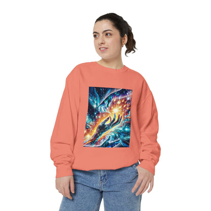 Galaxy Touch Sweatshirt — Cosmic Hands Astral Art Crewneck