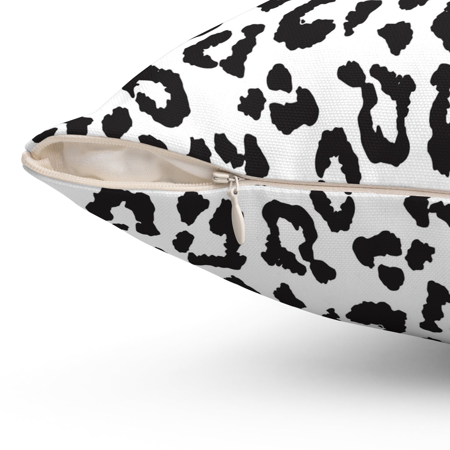 Black & White Leopard Print Square Pillow — Animal Print Decorative Throw Pillow
