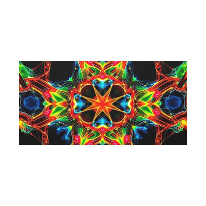 Kaleidoscope Neon Mandala Matte Canvas
