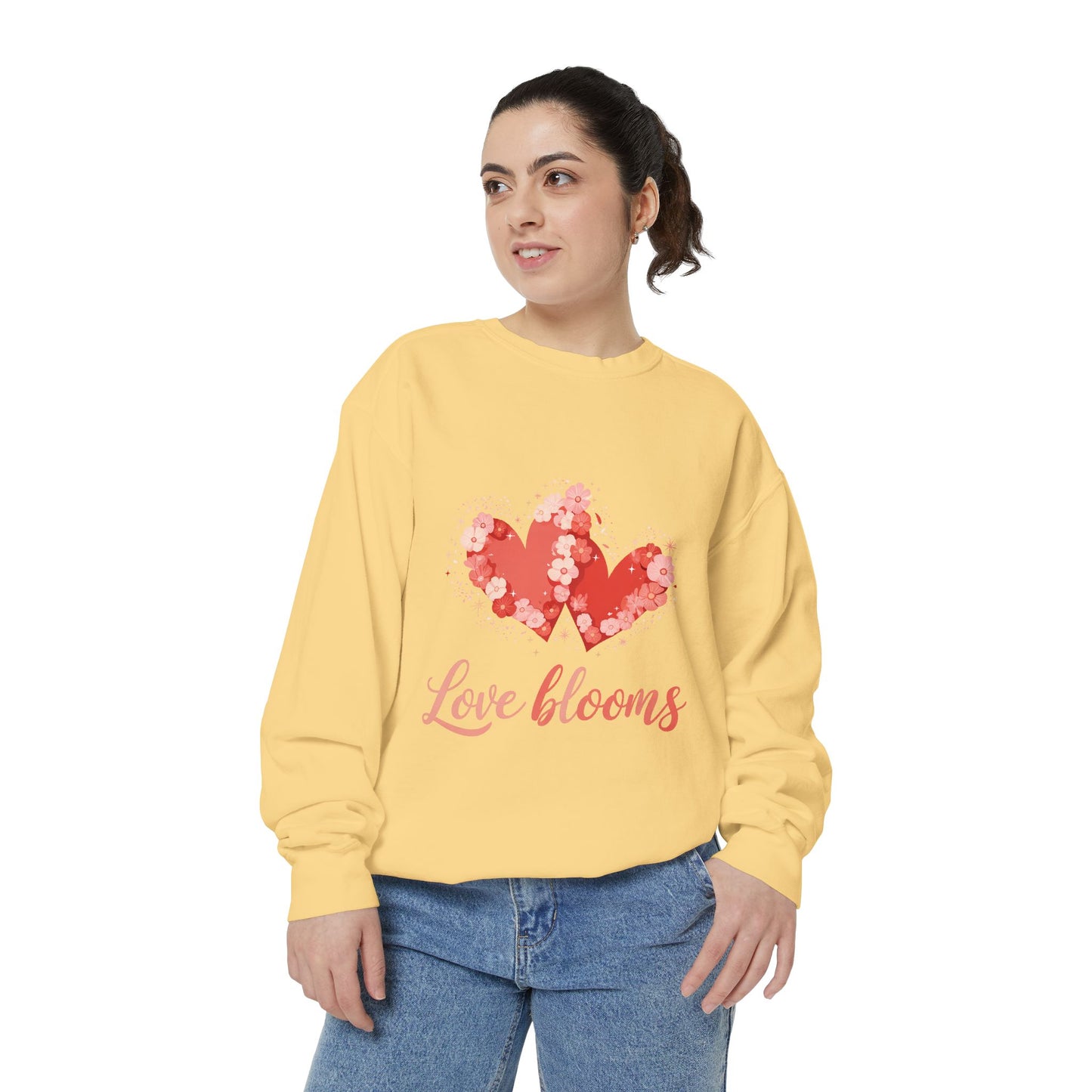 Love Blooms Heart Sweatshirt — Floral Valentine Pullover