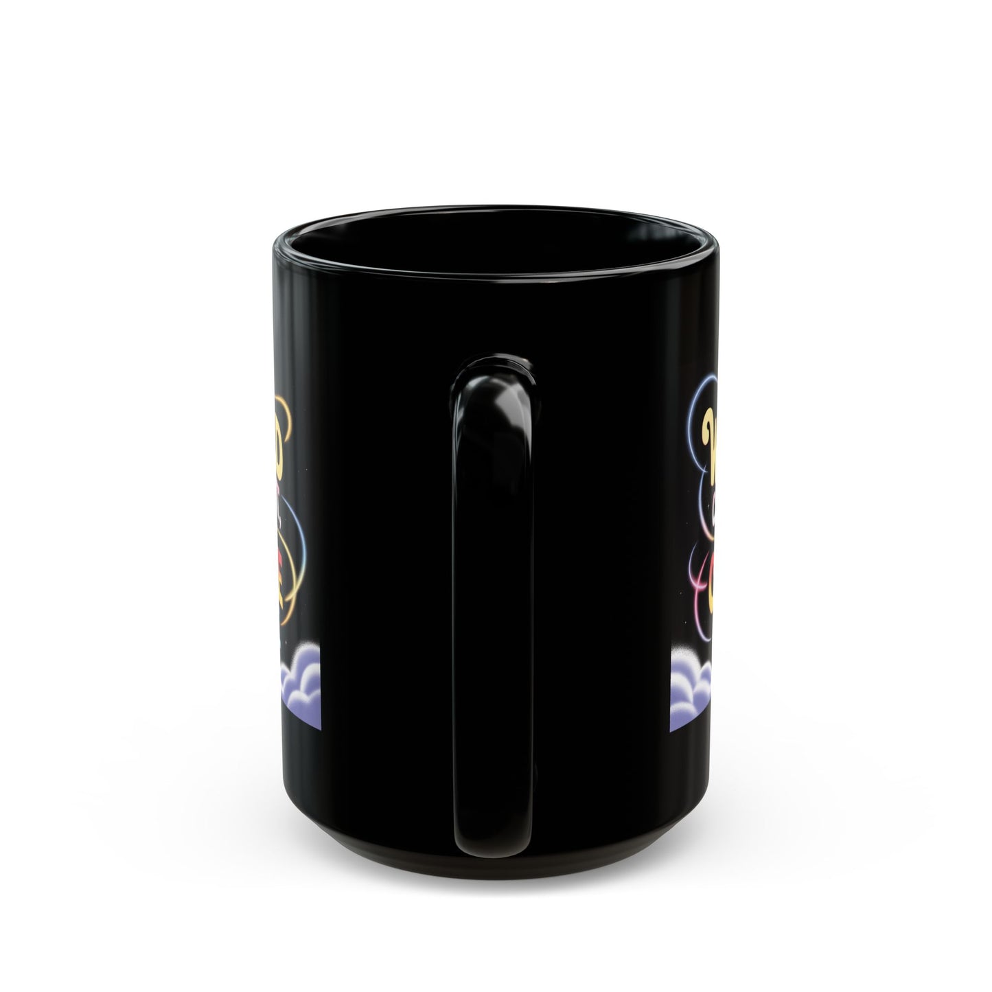 Taza de café — "El mundo puede esperar, pero el café no" Taza de cerámica negra (325 ml y 430 ml)
