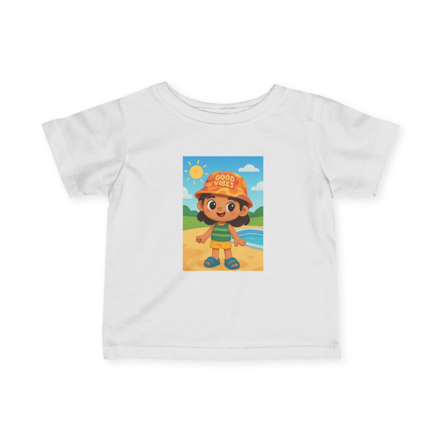 Infant Tee — 'Good Vibes' Beach Baby Graphic Tee