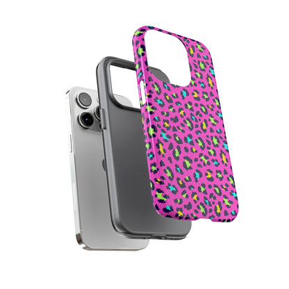 iPhone Pink Neon Leopard Phone Case — Bold Protective iPhone Cover