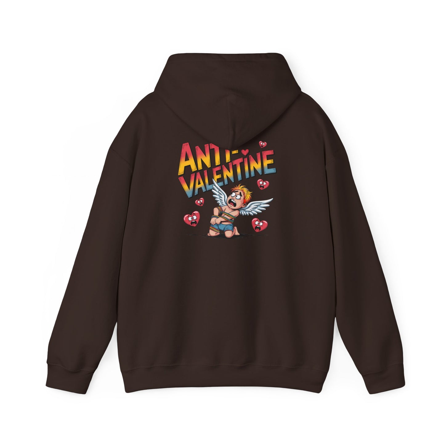 Anti-Valentine Hoodie — Funny Cupid Bear Graphic Pullover