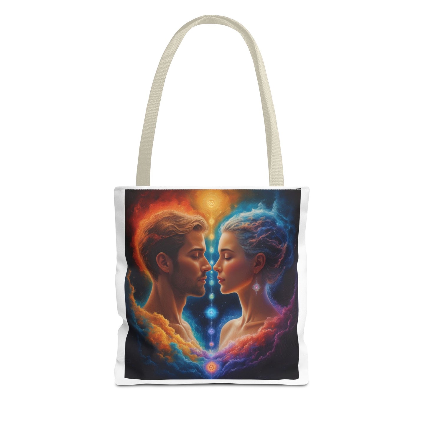 Mystic Soulmates Tote Bag — Celestial Couple Art AOP Tote