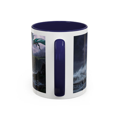 Fantasy Dragon Accent Coffee Mug | Perfect Gift for Coffee Lovers, Fantasy Fans, Home Decor, Birthday, and Collectibles