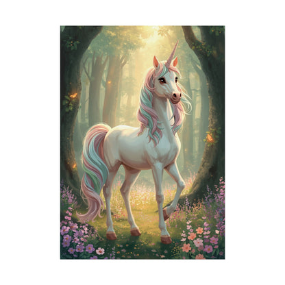 Unicorn Forest Poster — Magical Pastel Unicorn Wall Art