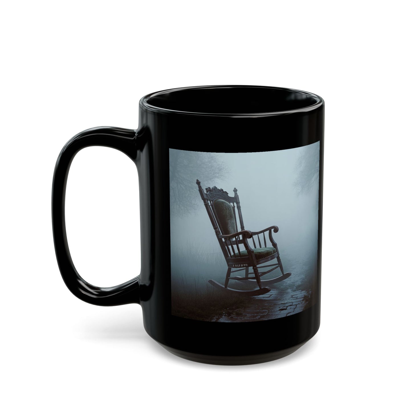 Haunted Rocking Chair Mug - Spooky Fog Gothic Coffee Cup (11oz/15oz)