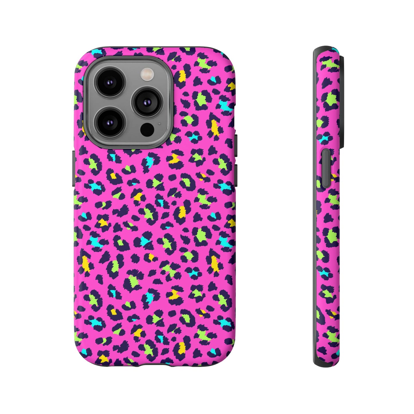 iPhone Pink Neon Leopard Phone Case — Bold Protective iPhone Cover