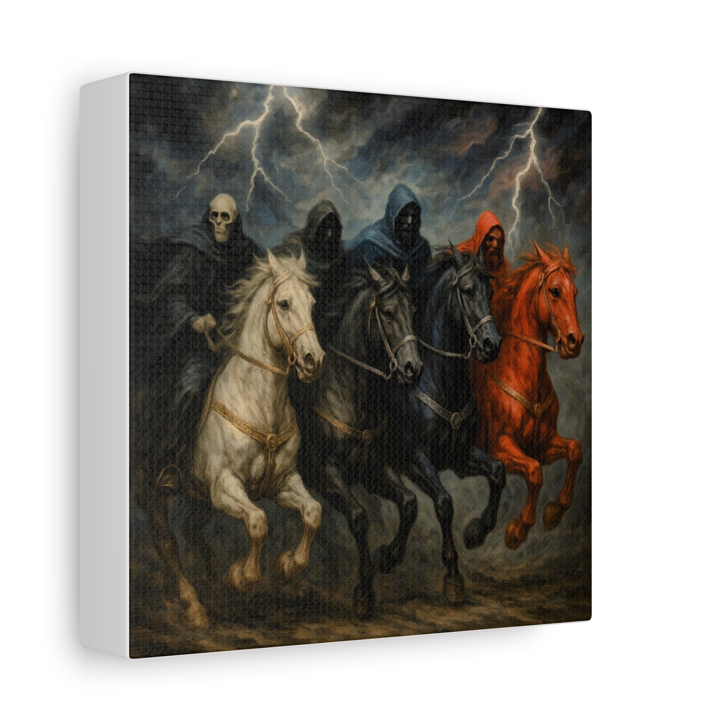 Four Horsemen Canvas Wall Art — Apocalyptic Gothic Mythology Print