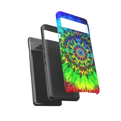 Funda para teléfono Google Psychedelic Tie-Dye Mandala: protección resistente y vibrante
