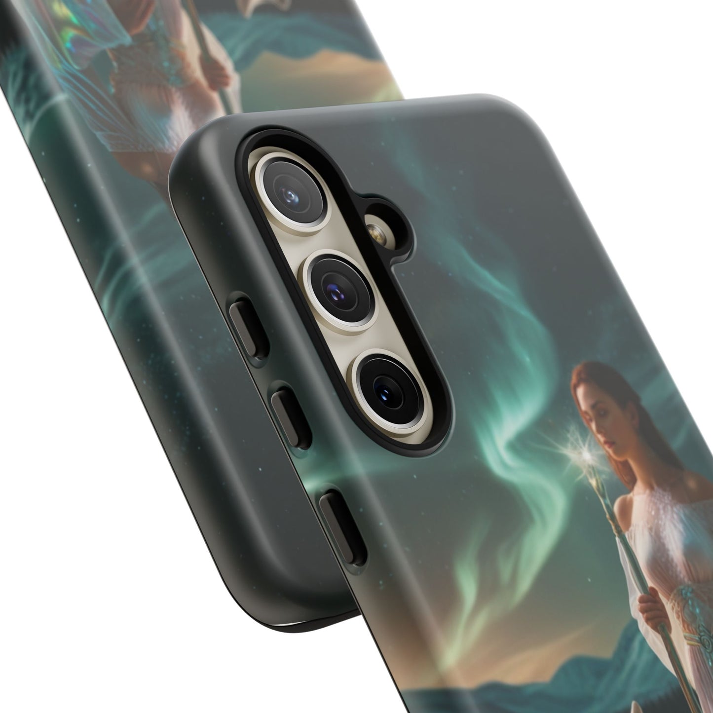 Samsung Aurora Guardian Handyhülle – Mystic Woman &amp; Wolf Magic Galaxy Schutz