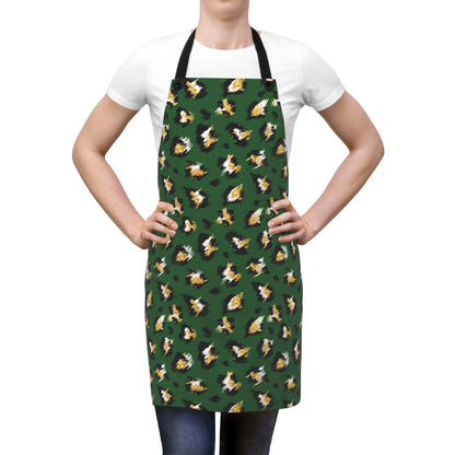 Green Leopard Print Apron — Stylish Animal Print Kitchen Apron