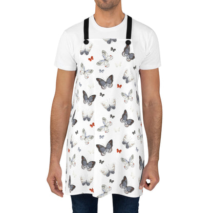 Butterfly Pattern Apron — Watercolor Moths & Butterflies Kitchen Apron