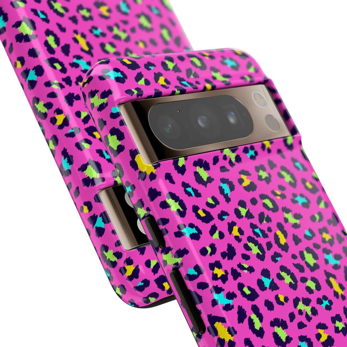 Funda resistente para teléfono Google Pink Neon Leopard: protector con estampado animal brillante