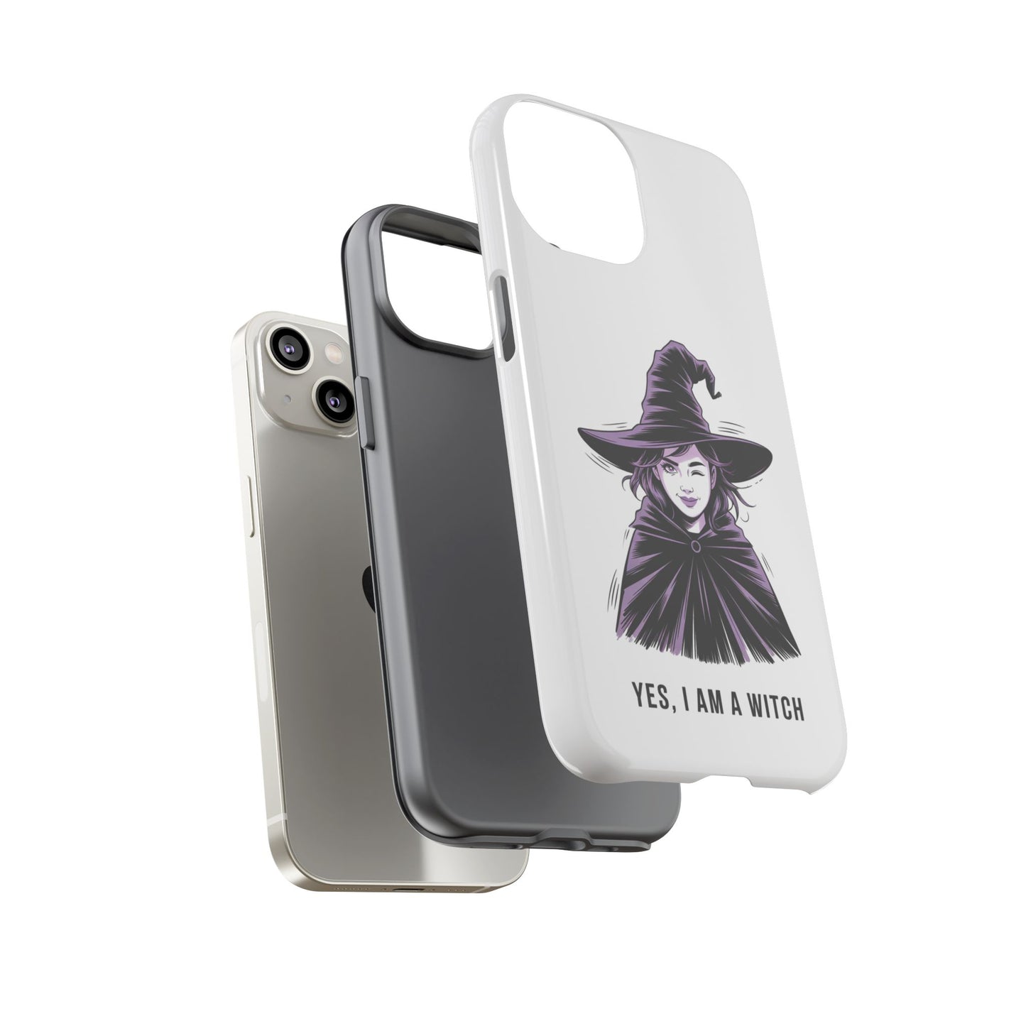 iPhone Yes, I Am a Witch Phone Case — Gothic Witch Illustration Protective Cover