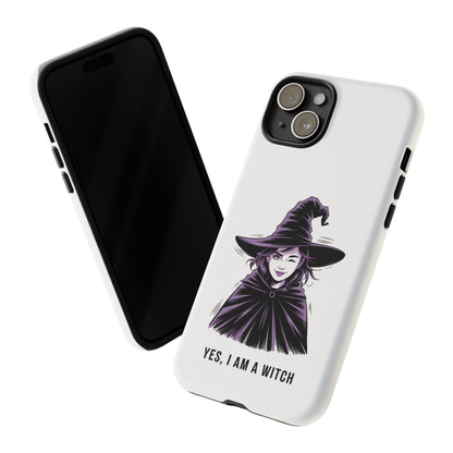 iPhone Yes, I Am a Witch Phone Case — Gothic Witch Illustration Protective Cover