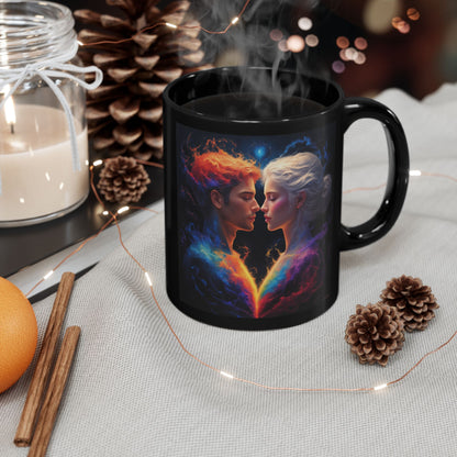 Taza de Amantes Cósmicos — Taza de Café con Arte de Pareja Galáctica (325 ml/440 ml)