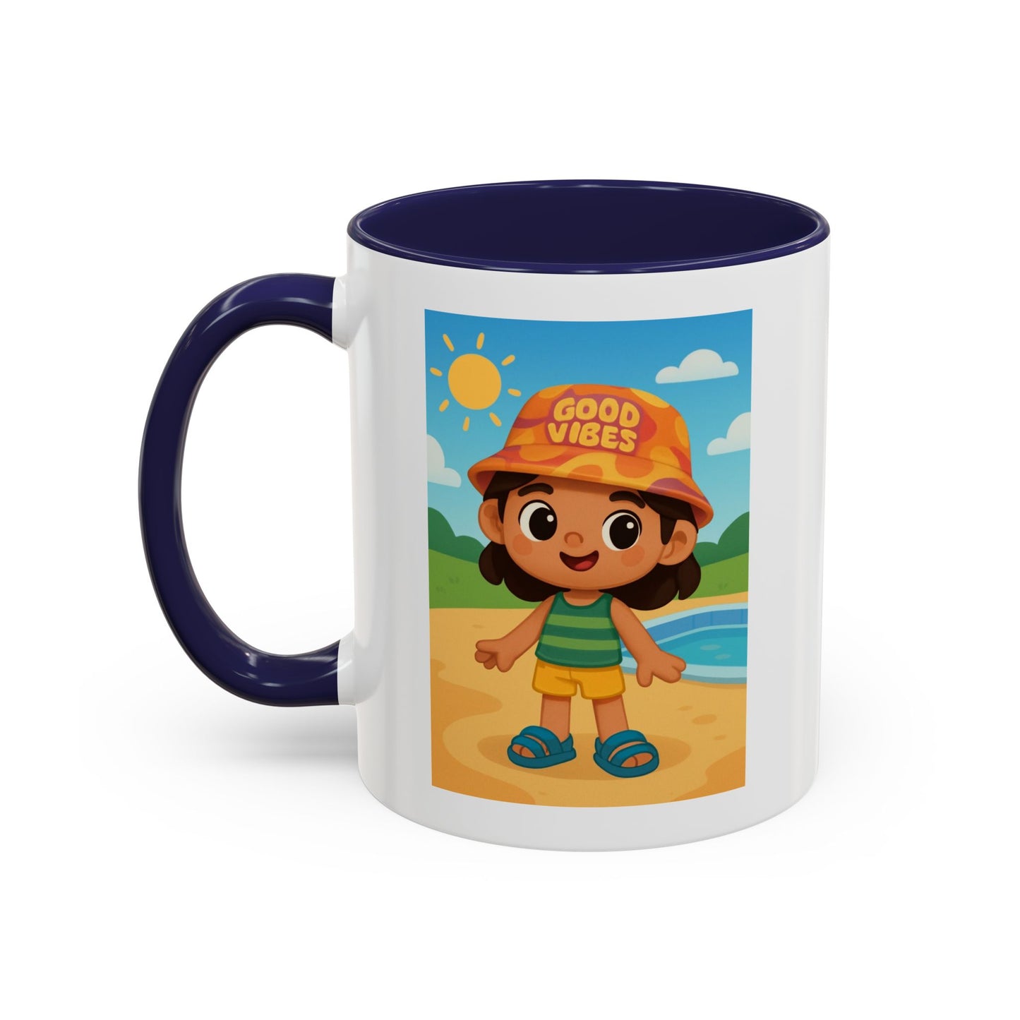 Good Vibes Beach Kid Mug — Accent Coffee Mug (11/15oz)