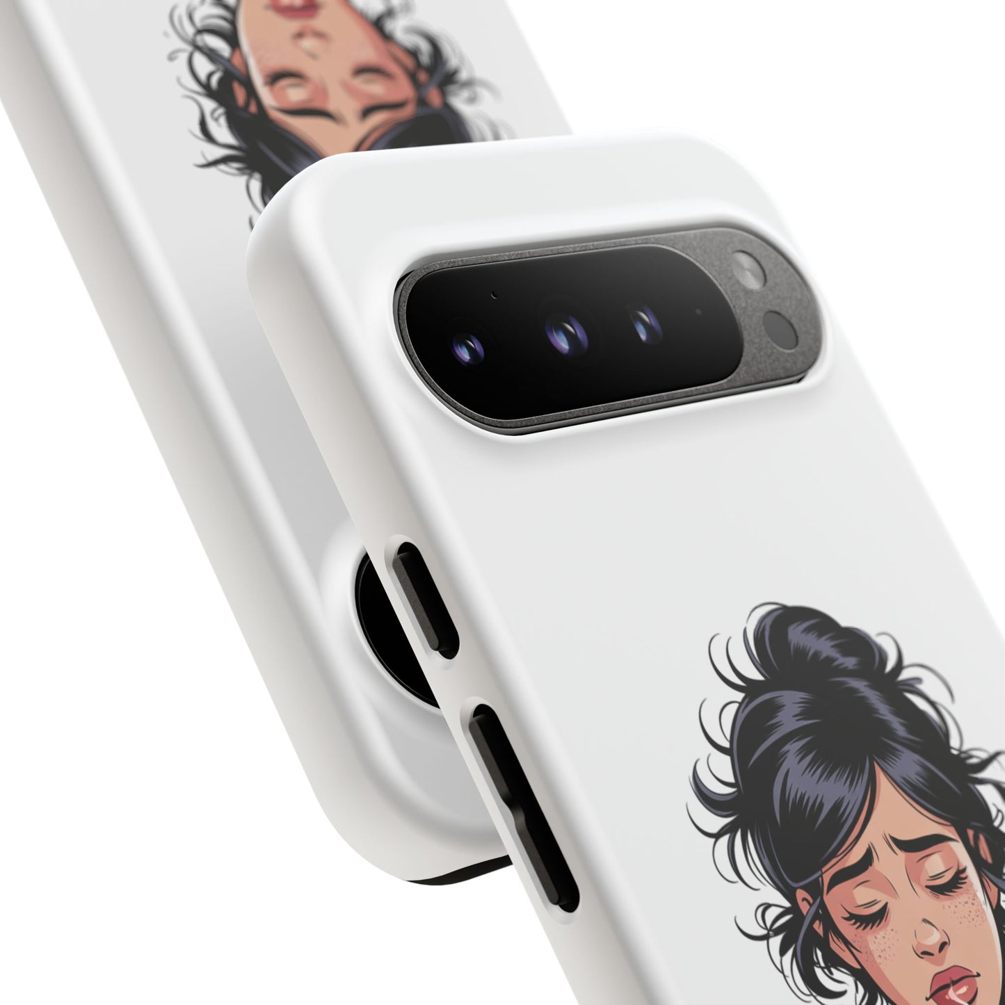 Google-Handyhülle – „Erstmal Kaffee, bitte“: Niedliches Design für eine verschlafene Frau am Morgen