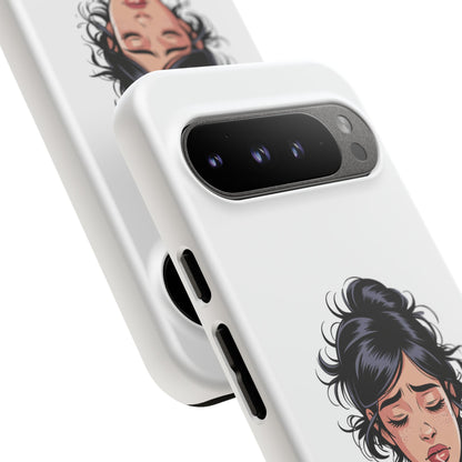 Google-Handyhülle – „Erstmal Kaffee, bitte“: Niedliches Design für eine verschlafene Frau am Morgen