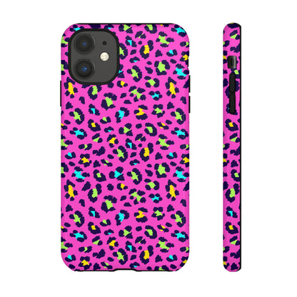 iPhone Pink Neon Leopard Phone Case — Bold Protective iPhone Cover