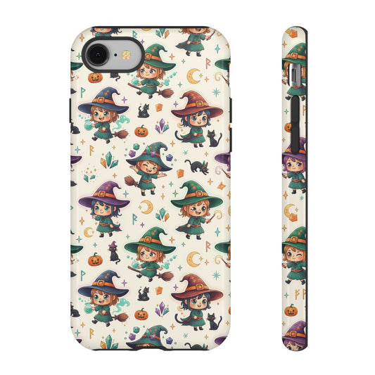 iPhone Cute Witch Pattern Phone Case — Halloween Kawaii iPhone Cover