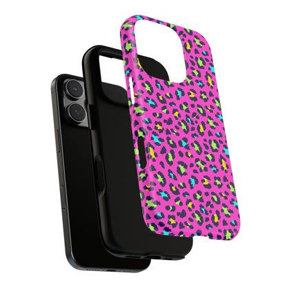 iPhone Pink Neon Leopard Phone Case — Bold Protective iPhone Cover