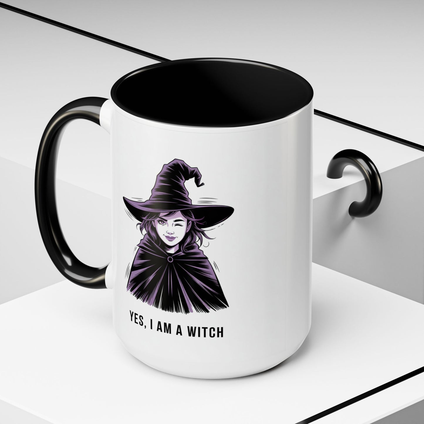 Witch Coffee Mug - "Yes, I Am a Witch" Accent Mug (11/15 oz)