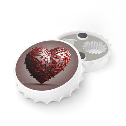 Bottle Opener — Heart Mosaic Design | Valentine Romantic Bar Tool