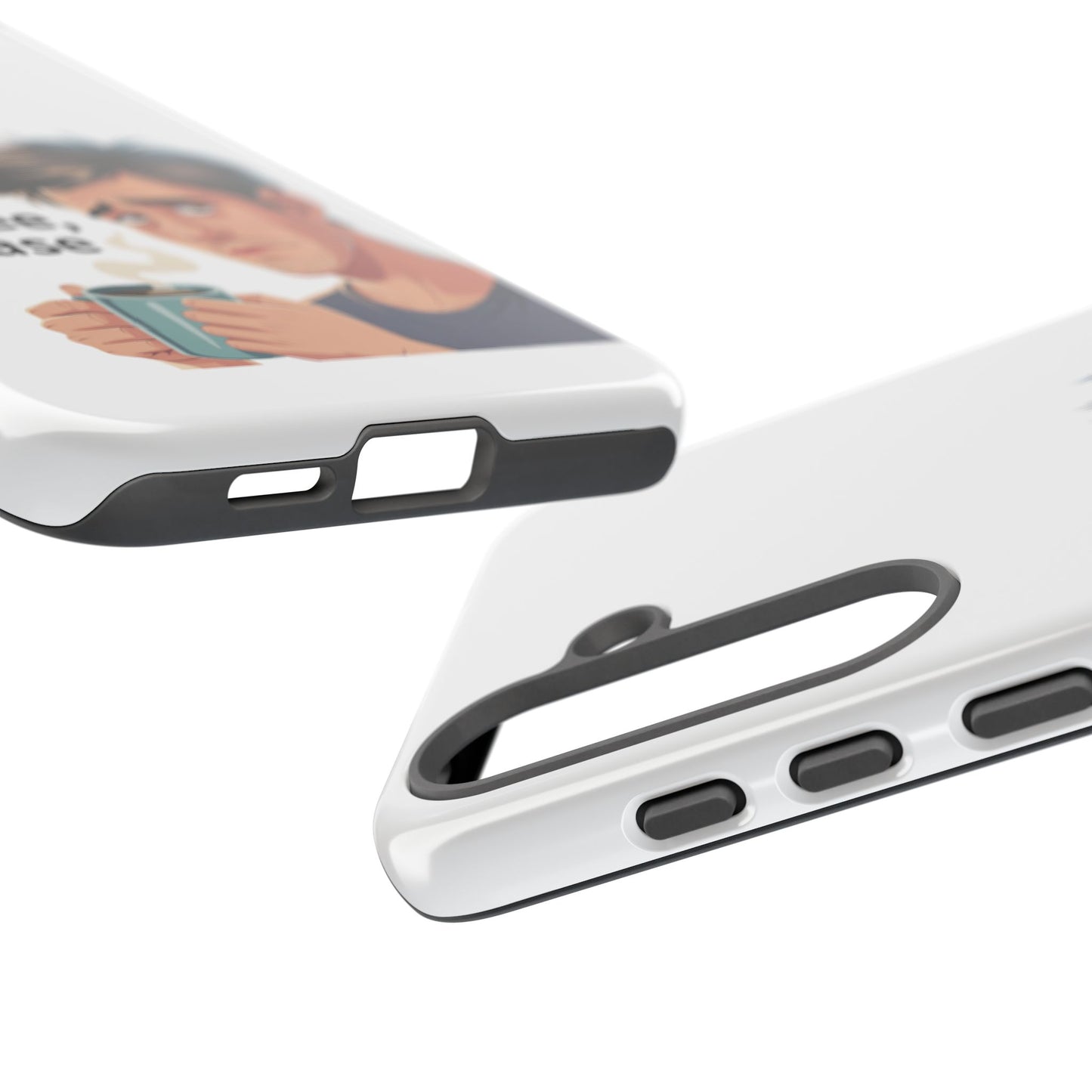 Samsung Phone Case – “First Coffee, Please” Funny Coffee Lover Protective Case