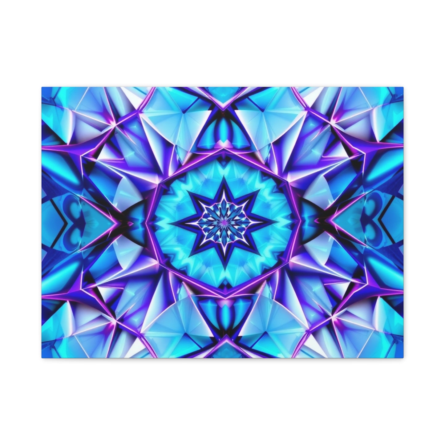 Blue Kaleidoscope Matte Canvas Wall Art – Stretched 1.25"