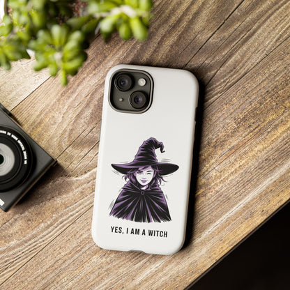 iPhone Yes, I Am a Witch Phone Case — Gothic Witch Illustration Protective Cover