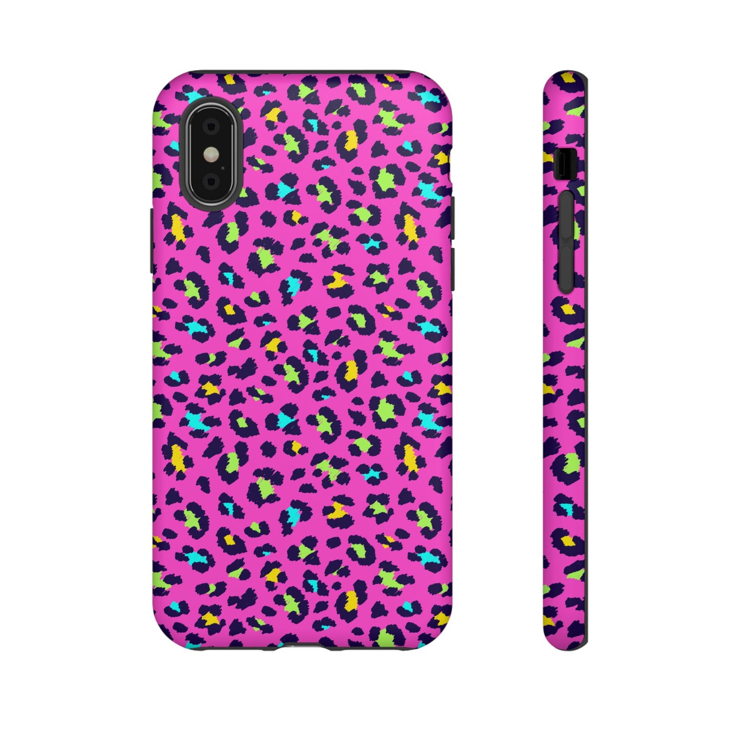iPhone Pink Neon Leopard Phone Case — Bold Protective iPhone Cover