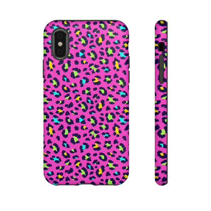 iPhone Pink Neon Leopard Phone Case — Bold Protective iPhone Cover