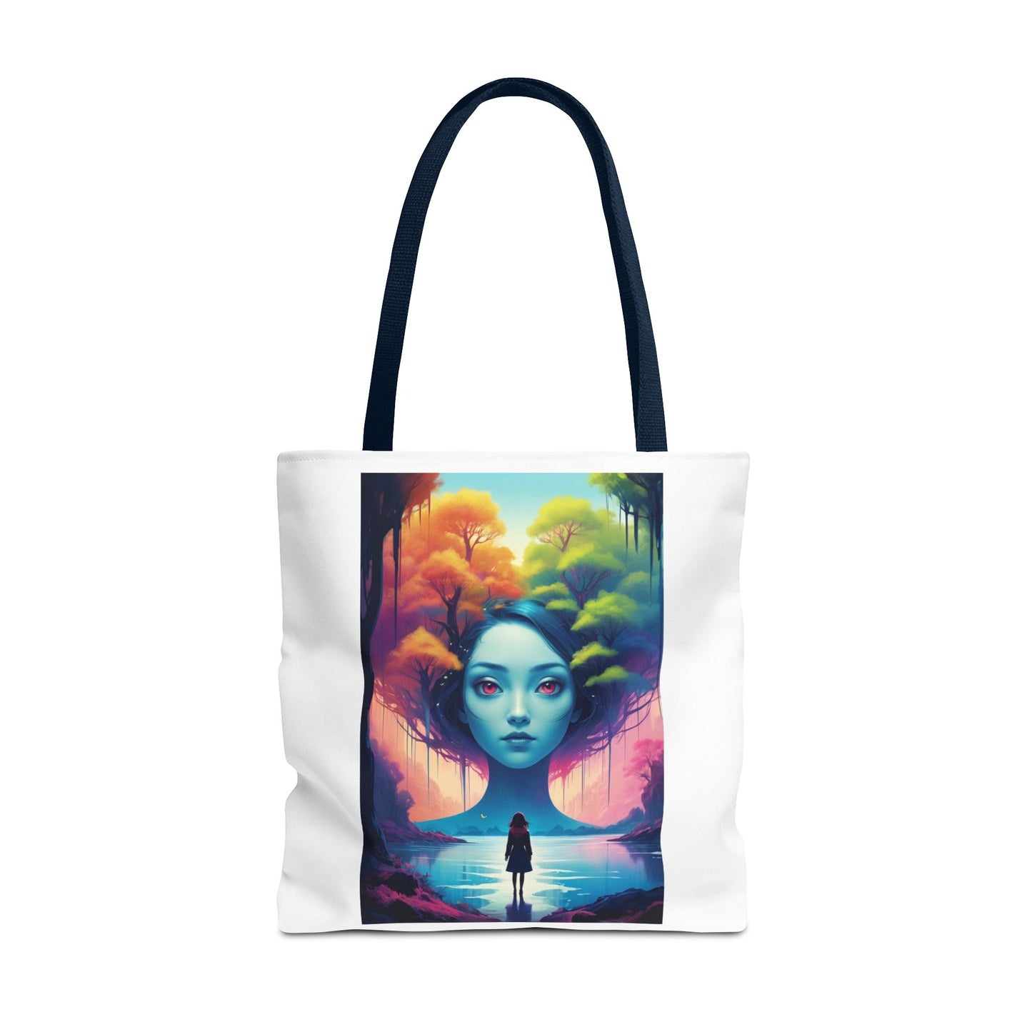 Dreamscape Portrait Tote Bag — Surreal Forest Girl Art