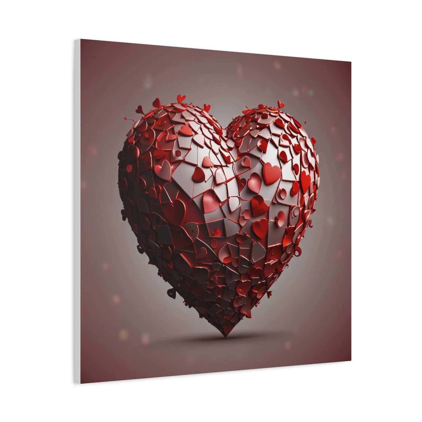 Valentine Heart Mosaic Matte Canvas Wall Art — Stretched 1.25"