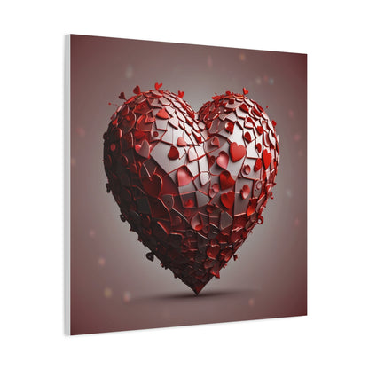 Valentine Heart Mosaic Matte Canvas Wall Art — Stretched 1.25"