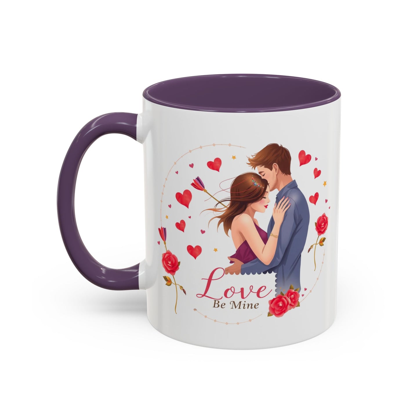 Romantic "Love Be Mine" Accent Coffee Mug — Couples Valentine's Gift