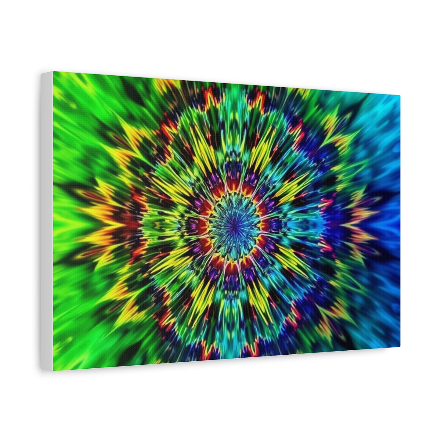 Psychedelic Kaleidoscope Matte Canvas Wall Art — Vibrant Mandala Stretched Canvas