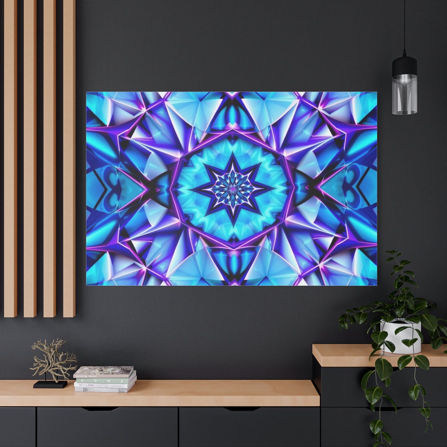Blue Kaleidoscope Matte Canvas Wall Art – Stretched 1.25"