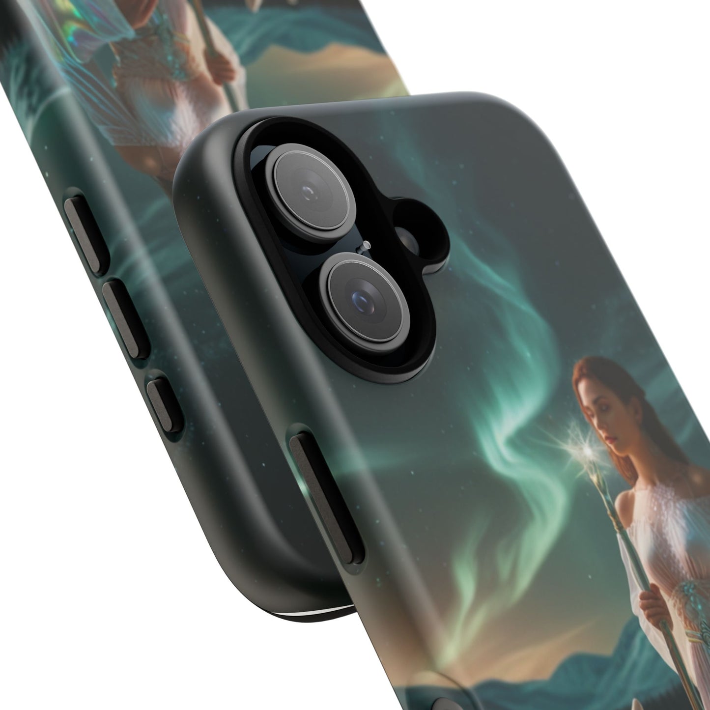 iPhone Mystic Guardian Phone Case — Aurora Wolf Woman Protective Cover