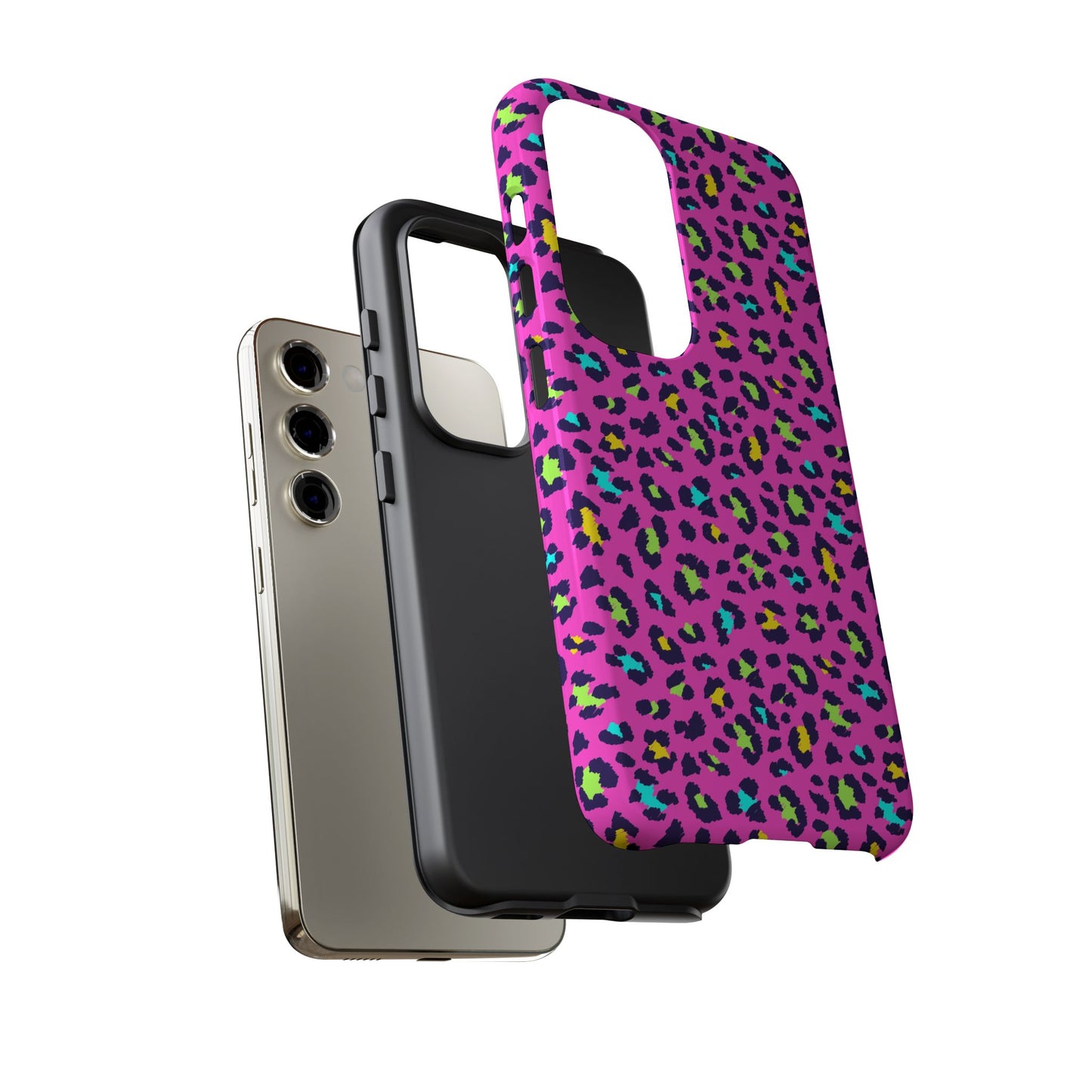 Samsung Handyhülle – Robuste Schutzhülle in leuchtendem Pink mit Leopardenmuster