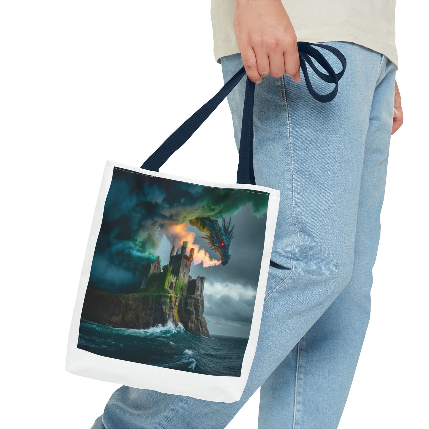 Fantasy Dragon Tote Bag - Magical Castle Design, Eco-Friendly Shopping Bag, Gift for Fantasy Lovers, Unique Beach Tote, Book Bag, [...]