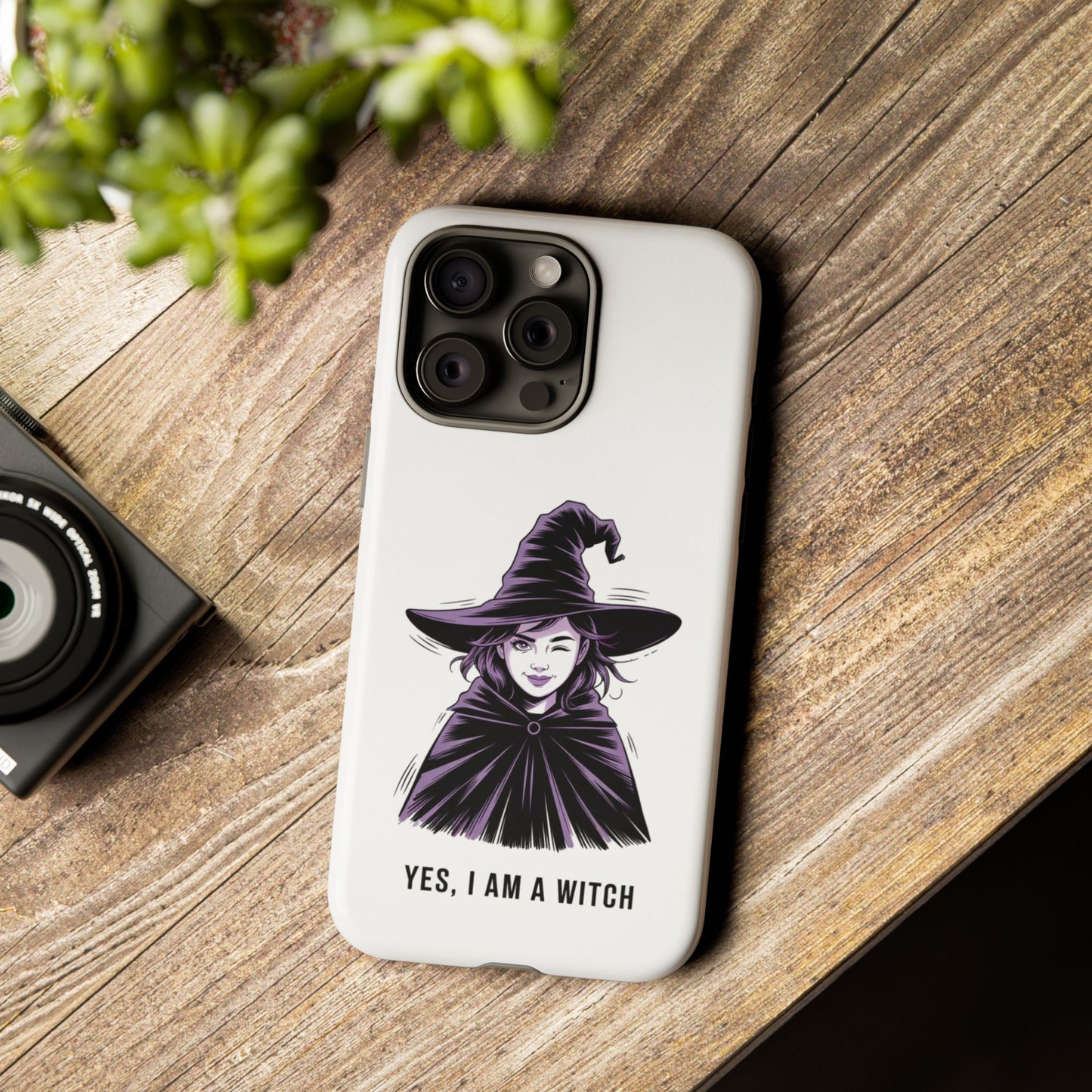 iPhone Yes, I Am a Witch Phone Case — Gothic Witch Illustration Protective Cover