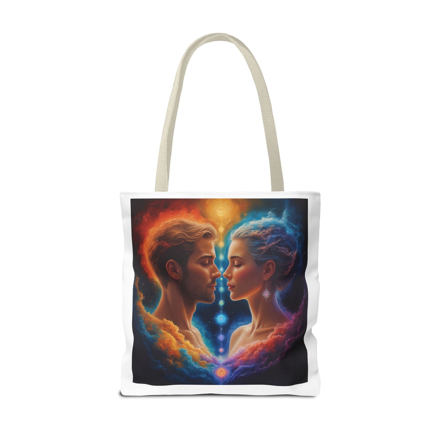 Mystic Soulmates Tote Bag — Celestial Couple Art AOP Tote