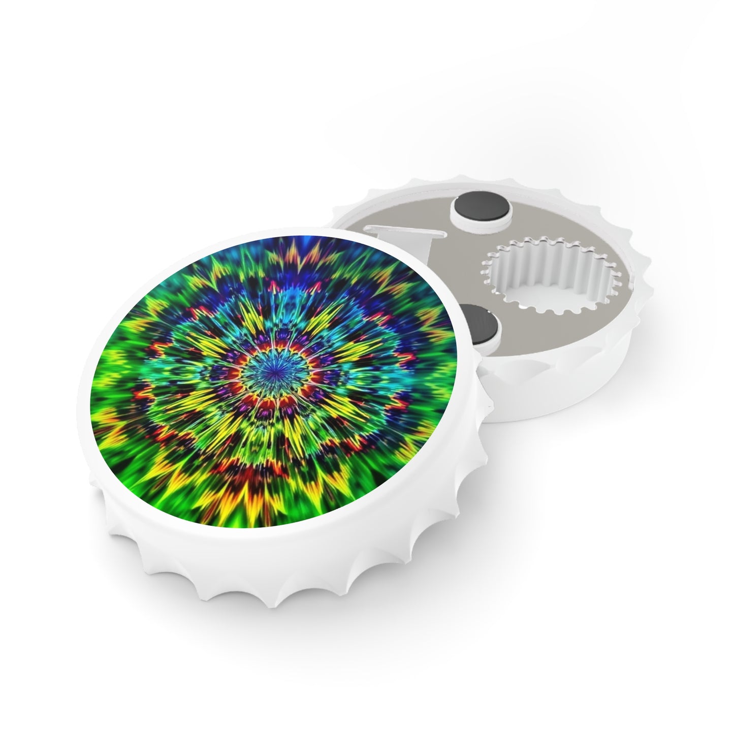 Psychedelic Tie-Dye Bottle Opener - Kaleidoscope Mandala Design