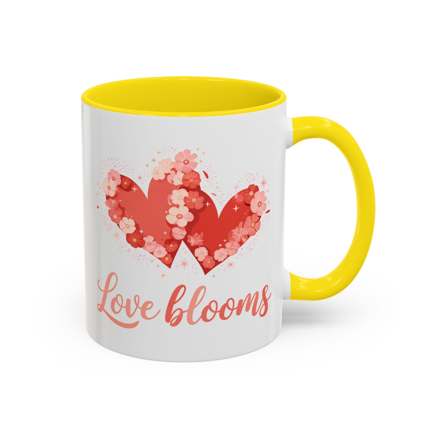 Love Blooms Accent Coffee Mug — Floral Heart 11/15oz