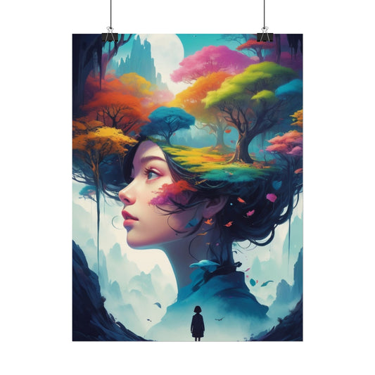 Rolled Poster — Dreamscape Portrait Art Print, Colorful Surreal Landscape Wall Decor